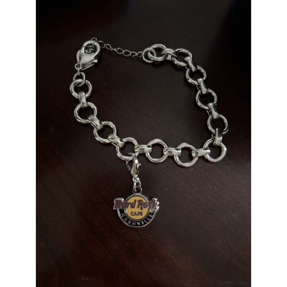 HARD ROCK CAFÉ Silver Tone Charm Bracelet Nashville